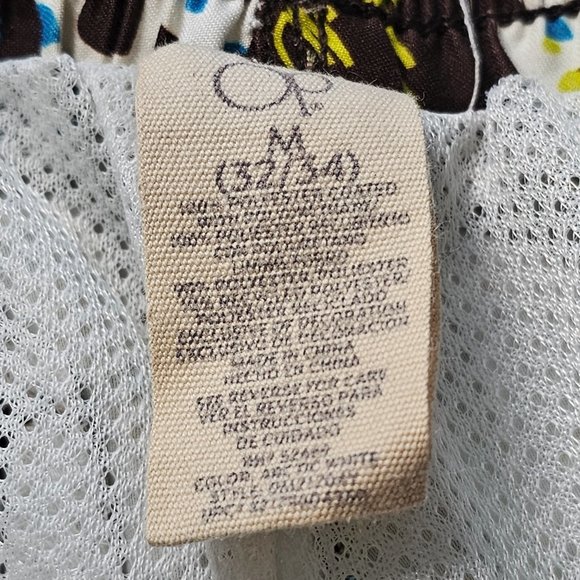 OP Cargo Swim Trunks Hawaiian Hibiscus Print Brown Blue Green M (32/34) - Picture 4 of 6